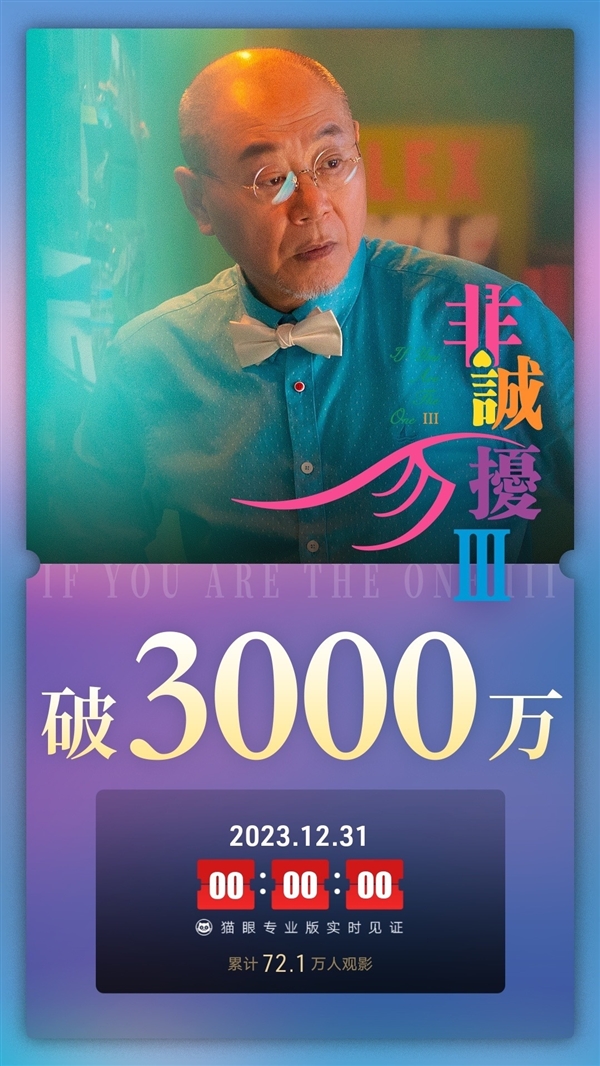 冯小刚《非诚勿扰3》票房刚破3000万：网友有的爱死 有的烦死