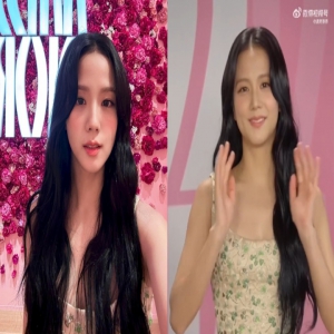 BLACKPINK Jisoo美貌劣化，一袭碎花高定洋装亮相，脖子胖了不只一圈